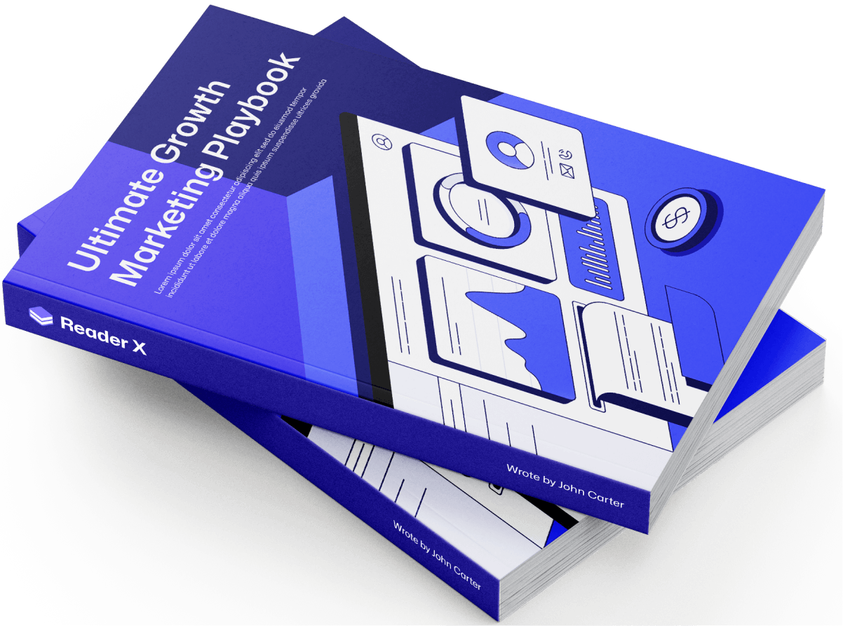 Marketing Playbook Two Books Image Right - Reader X Webflow Template