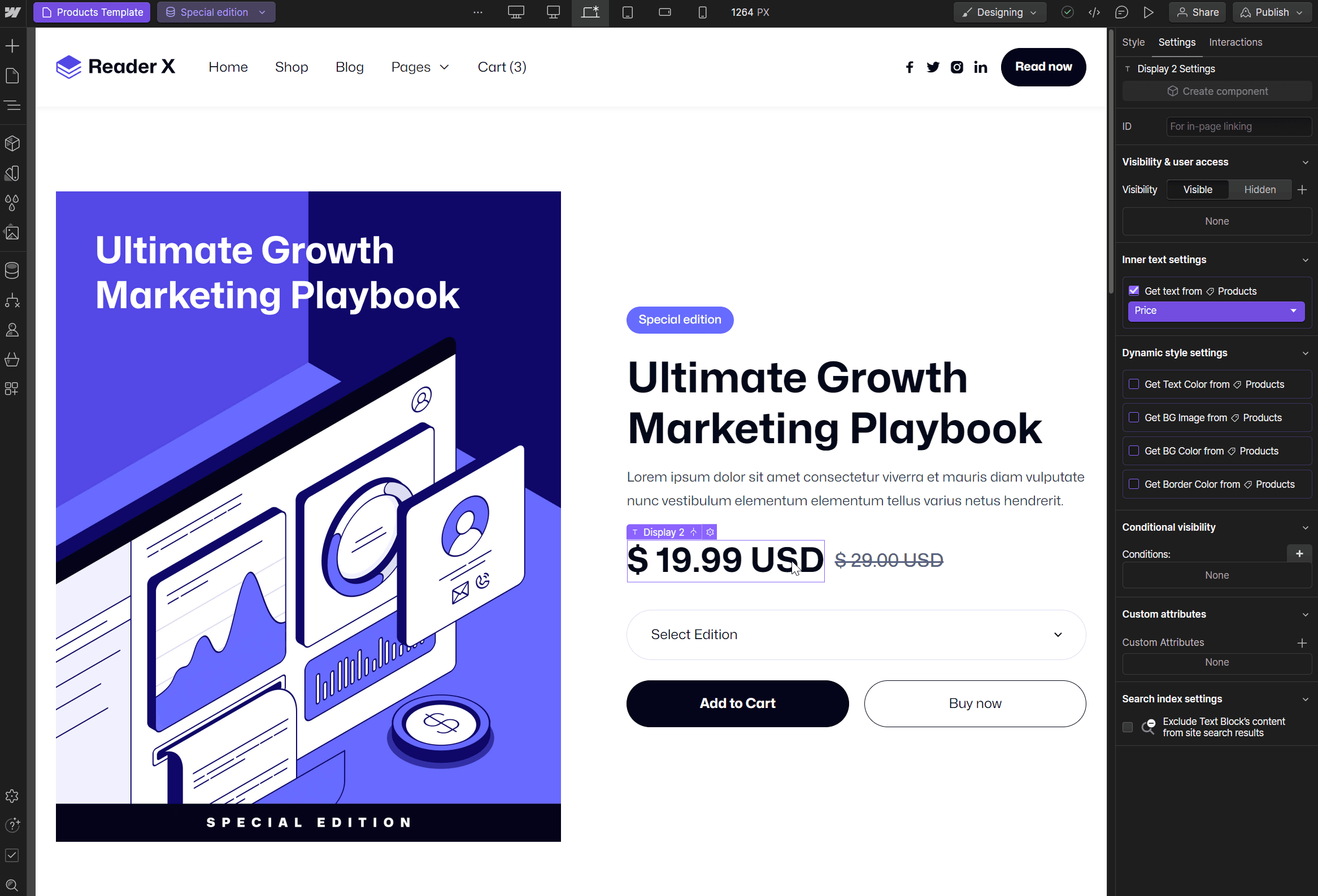 Start Here Products Page Backups - Reader X Webflow Template